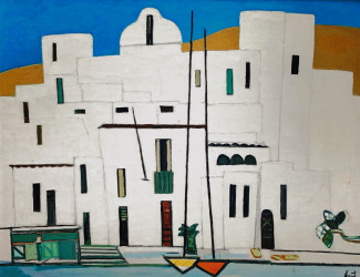 Josef Karl Nerud, Santa Eulalia (Ibiza) mit Meer